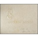 Government of India, trial watermarks for the 50 Rupee of 1930, with the correct text but a...