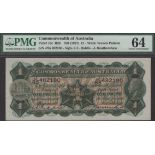 Commonwealth of Australia, Â£1, ND (1927), serial number J/85 482180, Riddle and Heathershaw...