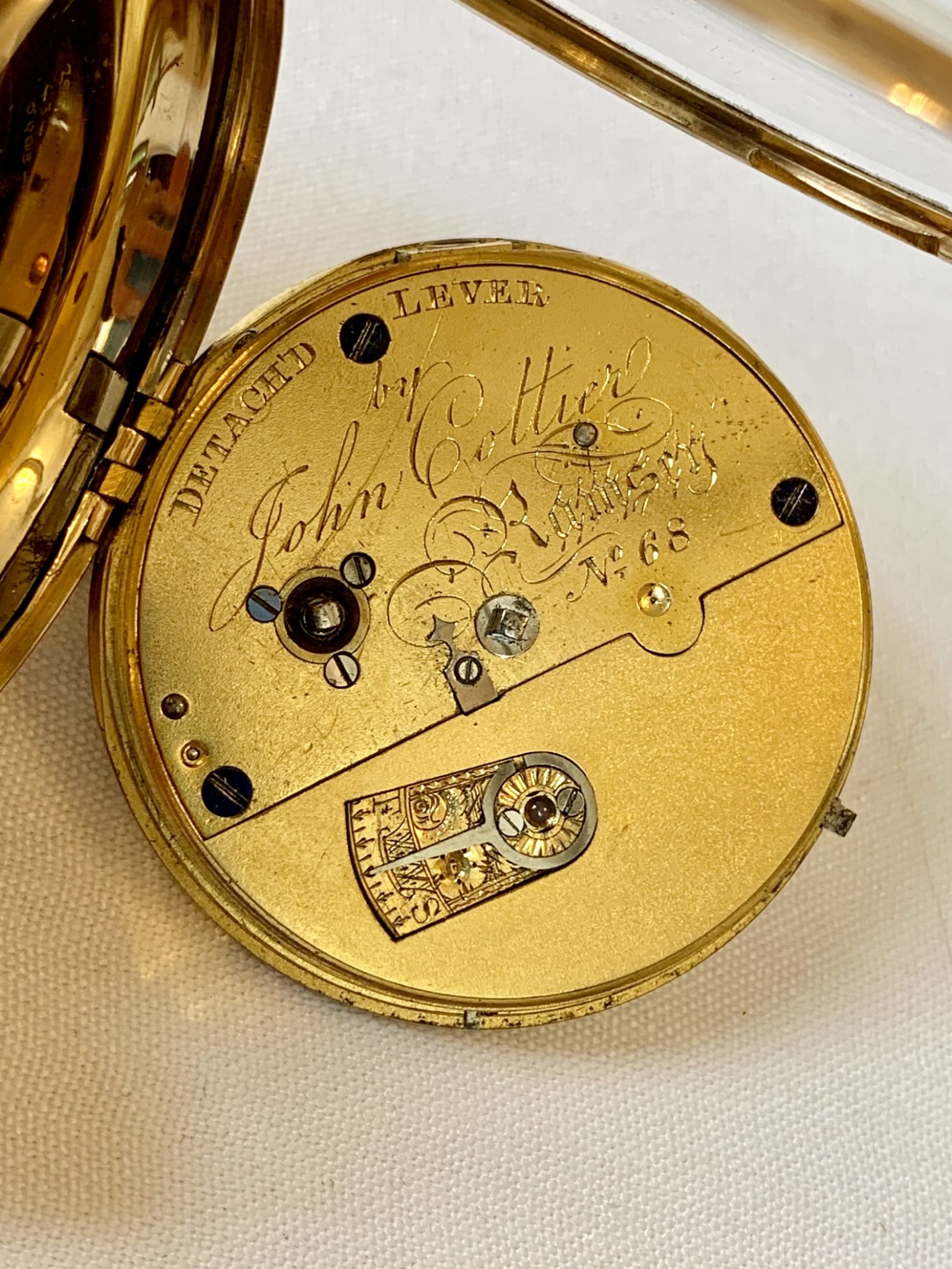 John Cottier, Ramsey. A gold consular cased watch, no. 68, 1835. Movement: gilt lever escap... - Bild 4 aus 4