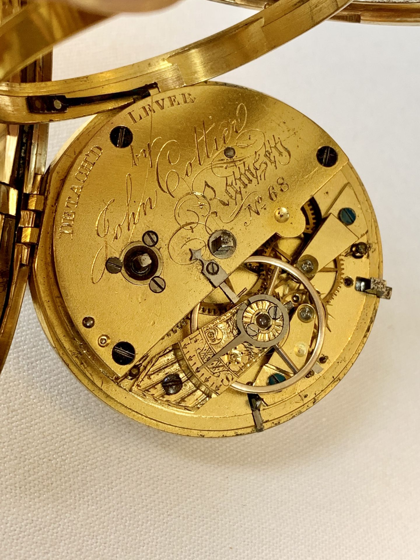 John Cottier, Ramsey. A gold consular cased watch, no. 68, 1835. Movement: gilt lever escap... - Bild 3 aus 4