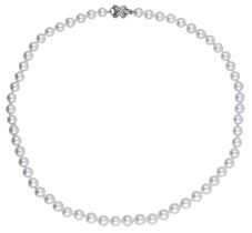 A cultured pearl necklace by Tiffany & Co., the uniform strand of cultured pearls to an 18ct...