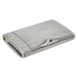 An Art Deco French silver cigarette and vesta case, of bowed rectangular form, with ribbed e...