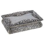 A William IV silver snuff box by Nathaniel Mills, of rectangular form, the lid engraved with...