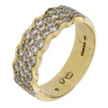 An 18ct gold diamond-set band ring, 1990, pavÃ©-set to the front with brilliant-cut diamonds...