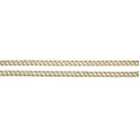 A chain necklace, of flattened curb-link design, stamped '750', length 56cm. Â£2,800-Â£3,200