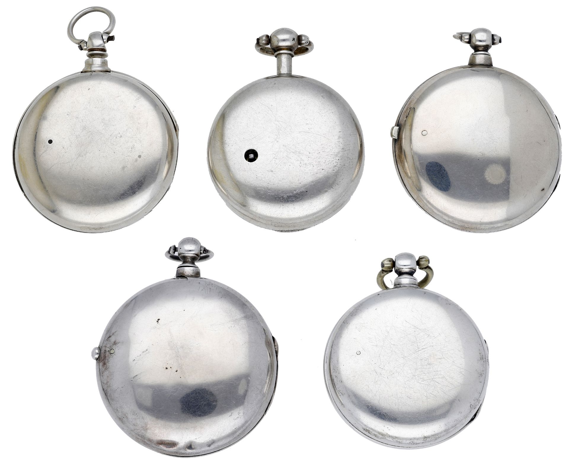 English. A group of five 19th century silver pair cased watches. The group including: J. Ho... - Bild 2 aus 7