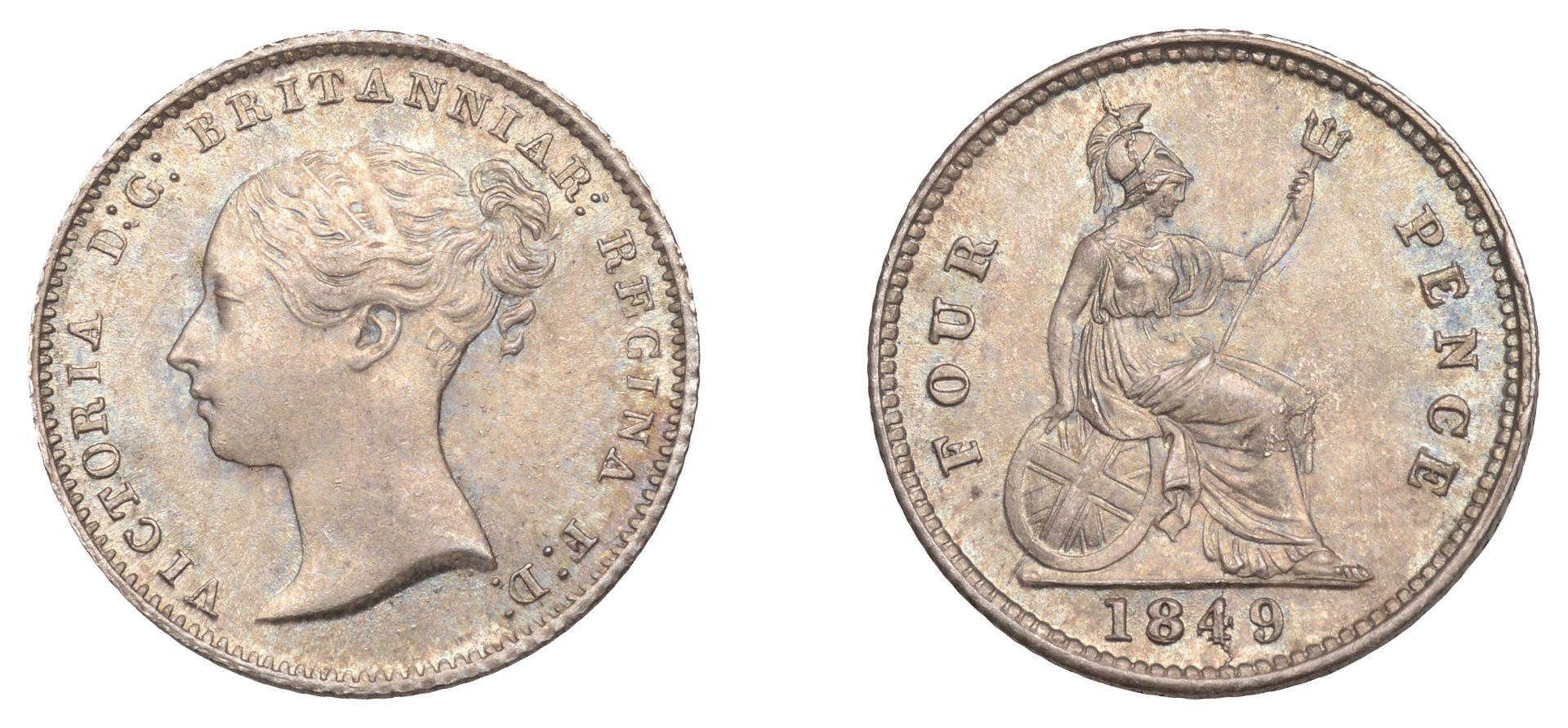 Victoria (1837-1901), Groat, 1849 (ESC 3343; S 3913). Extremely fine and toned Â£60-Â£80