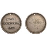 LONDON, Albemarle Street, The Royal Institution, 1819, silver, royal institution above date,...