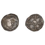 Early Anglo-Saxon Period, Sceatta, Secondary series G, type 3a(e), draped bust right with pe...