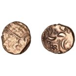 British Iron Age, CORIELTAUVI, Early Uninscribed issues, Stater, Kite/Wheel type, wreath pat...