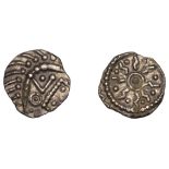 Early Anglo-Saxon Period, Sceatta, Primary series E, Porcupine/Stepped Cross type 53, porcup...
