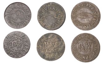 Oxford, Rob/Robert White, Farthings, 1657 (2), 0.73g/6h (L 108; N 3736; BW. 184), 1.11g/9h (...