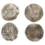 Edward III, Transitional Treaty period, Pennies (2), both Durham, Bp Hatfield, revs. read do...