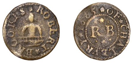 Charlbury, Robert Brookes, Farthing, 1665, 0.68g/6h (M 56; N â€“; D 54A). Fine, very rare; the...