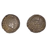 Early Anglo-Saxon Period, Sceatta, Primary series BI, diademed head right within clockwise b...