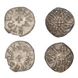 NORTHUMBRIA, Eanred (810-41), base Sceattas (2), both Phase I, HwÃ¦trÃ¦d, eanred rex around cr...