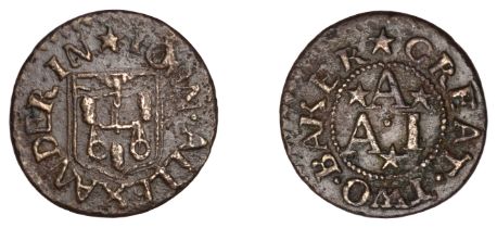 Great Tew, John Allexander, Farthing, reads great two, initials incorrectly rendered a a i,...