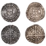 Edward III, Pre-Treaty period, Pennies (2), both London, series F, mm. crown, 1.12g/6h; seri...