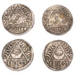 John (as King, 1199-1216), Third coinage, Pennies (2), both Dublin, Roberd, roberd on dive,...