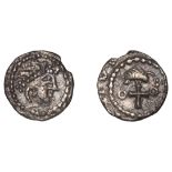 Early Anglo-Saxon Period, Sceatta, Primary series BI, diademed head right within anti-clockw...