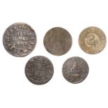 17th Century Tokens, OXFORDSHIRE, Thame, Richard Hearne, Farthings, 1669 (2), 1.54g/3h, 0.74...