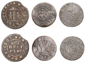 Banbury, Nathaniel Vivers, Halfpenny, 1668, 1.38g/9h (M 27; N 3581; BW. 25); James Wagstafe,...