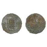 Edward I, jeton, shield with three lions passant, large fleurs at sides, rev. ornamented lon...