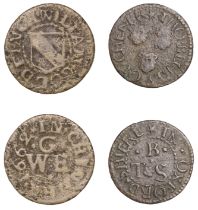 Chinnor, Tho. Beckly, Farthing, 0.81g/6h (M 57; N 3608a, this piece; BW. 55); Wiliam Goldfin...