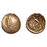 British Iron Age, DOBUNNI, Corio, Stater, tree symbol with five branches on pellet base, rev...