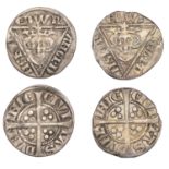 Edward I (1272-1307), Second coinage, Pennies (2), both class I, Dublin, no punctuation on o...