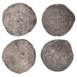 James V (1513-1542), First coinage, Placks (2), mm. crown on obv. only, pellet stops, 1.64g/...