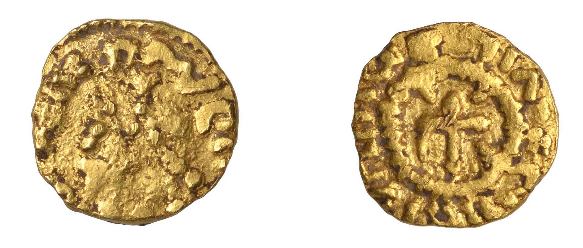 Early Anglo-Saxon Period, MEROVINGIANS, Tremissis, Germany, Mainz region, uncertain mint, mo...