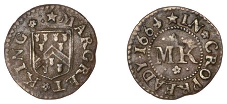 Cropredy, Margret King, Farthing, 1664, 0.72g/3h (M 78; N 3625, this piece; BW. 75). About v...