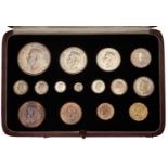 George VI (1936-1952), Proof set, 1937, comprising Crown to Farthing and Maundy set [15]. Ab...