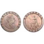 George III (1760-1820), Soho Mint, Birmingham, Proof Twopence, 1797 (early Soho), in copper,...