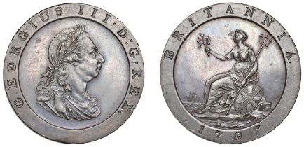 George III (1760-1820), Soho Mint, Birmingham, Proof Penny, 1797 (late Soho), in copper, fro...