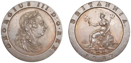 George III (1760-1820), Soho Mint, Birmingham, Proof Twopence, 1797 (late Soho), in copper,...
