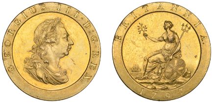 George III (1760-1820), Soho Mint, Birmingham, Proof Penny, 1797 (late Soho), in gilt-copper...