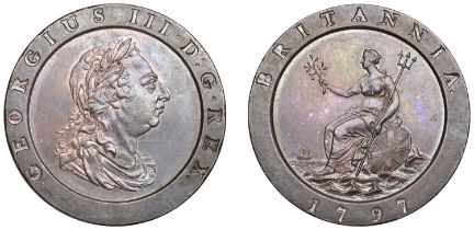 George III (1760-1820), Soho Mint, Birmingham, Twopence, 1797, draped bust right, wreath of...