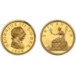 George III (1760-1820), Soho Mint, Birmingham, Proof Penny, 1806 (early Soho), in gilt-coppe...