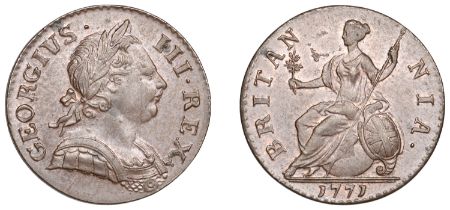 George III (1760-1820), Tower Mint, London, Halfpenny, 1771, laureate bust right, rev. Brita...