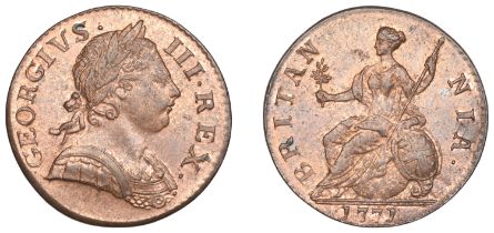 George III (1760-1820), Tower Mint, London, Halfpenny, 1771, laureate bust right, rev. Brita...