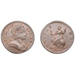 George III (1760-1820), Tower Mint, London, Farthing, 1773, obv. 1, laureate bust right, top...