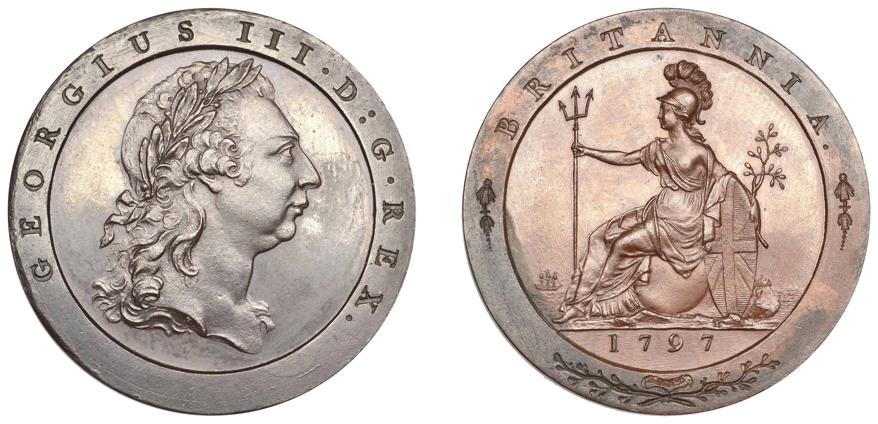 George III (1760-1820), Taylor Workshop, London, Restrike Pattern Penny, 1797, by W.J. Taylo...