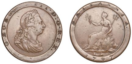 George III (1760-1820), Soho Mint, Birmingham, Penny, 1797, a contemporary forgery from offi...