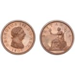 George III (1760-1820), Taylor Workshop, London, Restrike Proof Penny, 1807, in bronzed-copp...
