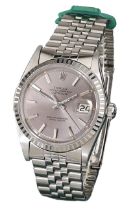 Rolex. A stainless steel automatic wristwatch with date and bracelet, Ref. 1603, Datejust, c...