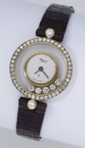 Chopard. A lady's gold and diamond-set wristwatch, Ref. 4065, Happy Diamonds, circa 1995. M...
