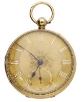 Geo. Thomson, Glasgow. A gold consular cased watch, 1862. Movement: gilded full plate, leve...