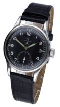 Omega. A stainless steel military issue wristwatch, 'Dirty Dozen', circa 1945. Movement: ca...